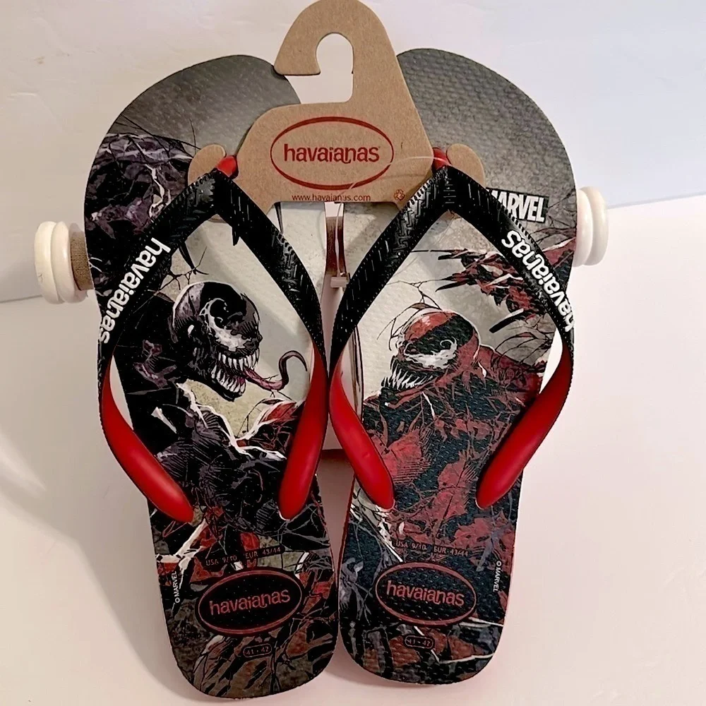 Havaianas Flip Flop - Top Marvel - Ruby Red/Black BNWT size 9/10 men